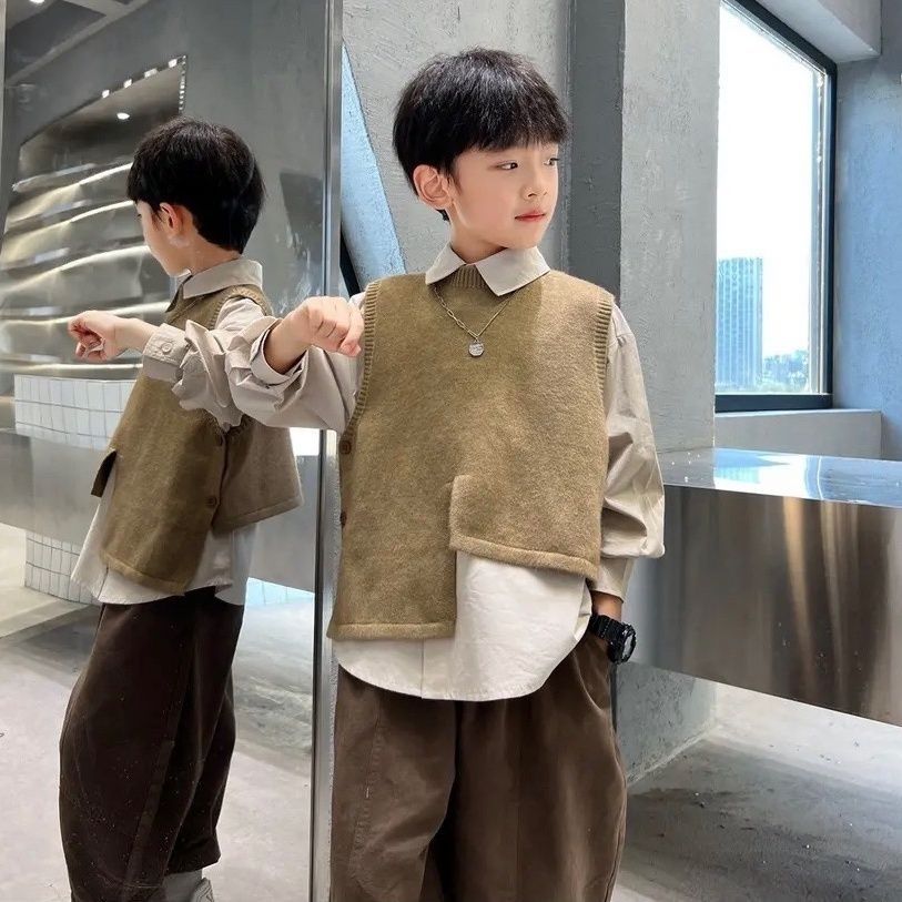 男の子服セット,ベスト,トップス,パンツ,子供用,男の子用, - Baby Clothing Korea のレビューと価格