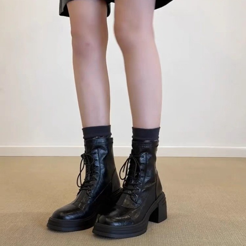 レースアップブーツ レディース 新しいラウンドトゥ ソフトレ - Soft Sole Booties のレビューと価格